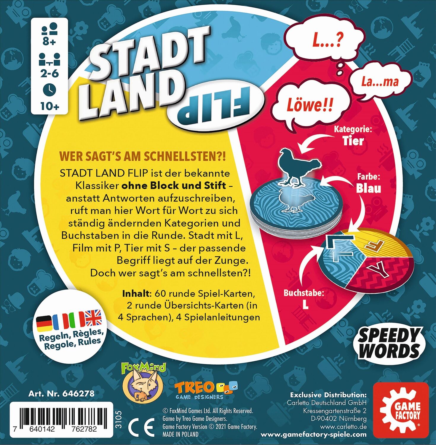 Bild: 7640142762782 | Game Factory - Stadt Land Flip | Game Factory | Spiel | 646278 | 2021