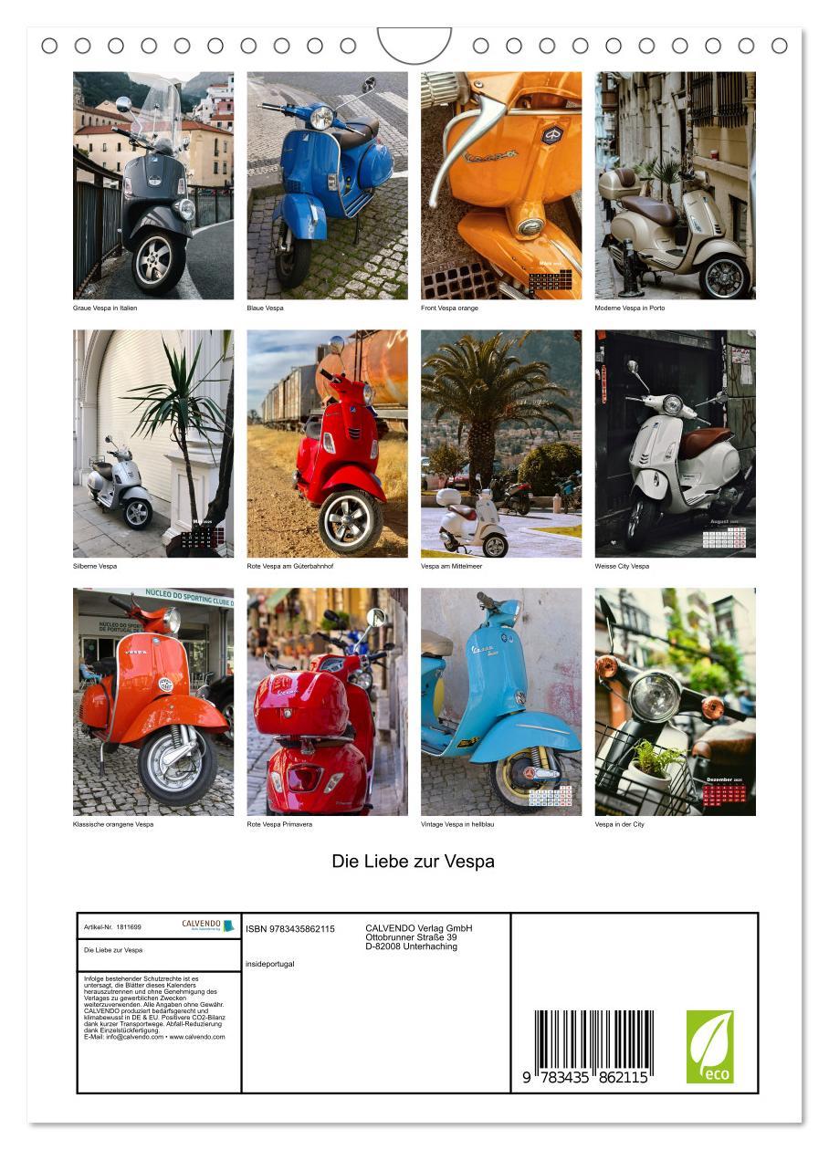 Bild: 9783435862115 | Die Liebe zur Vespa (Wandkalender 2025 DIN A4 hoch), CALVENDO...