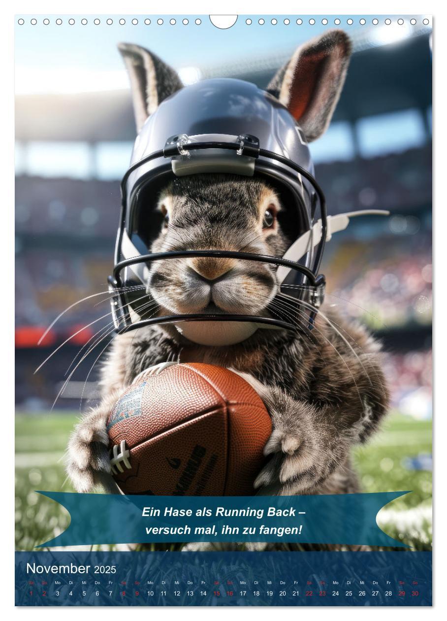 Bild: 9783457163108 | American Football mit tierischem Humor (Wandkalender 2025 DIN A3...