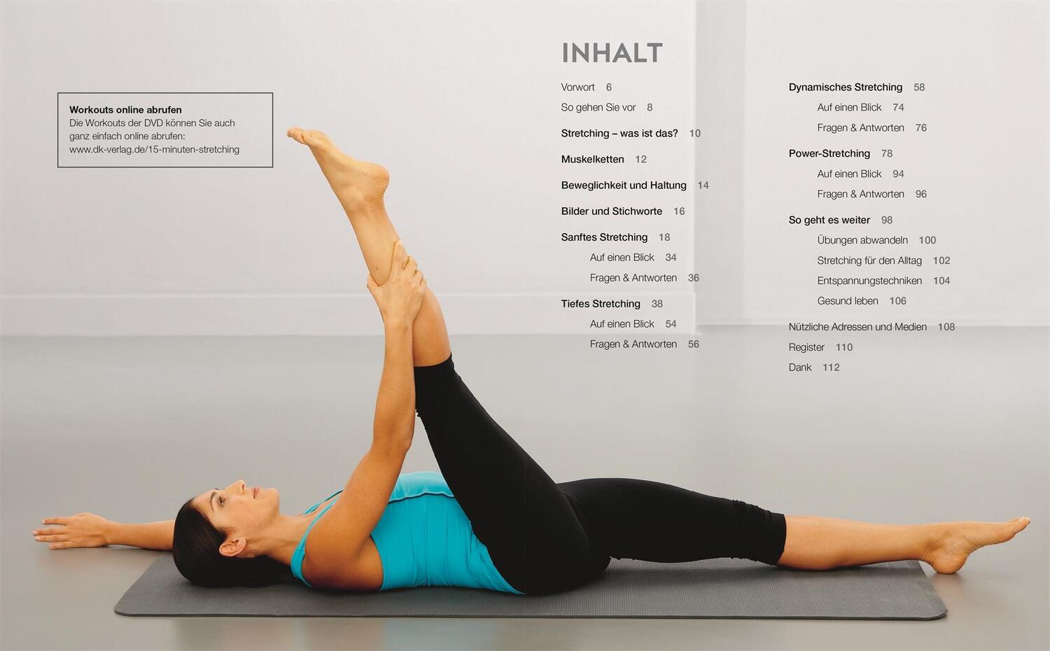 Bild: 9783831045297 | 15 Minuten Stretching für jeden Tag | Alle Workouts auf DVD &amp; online