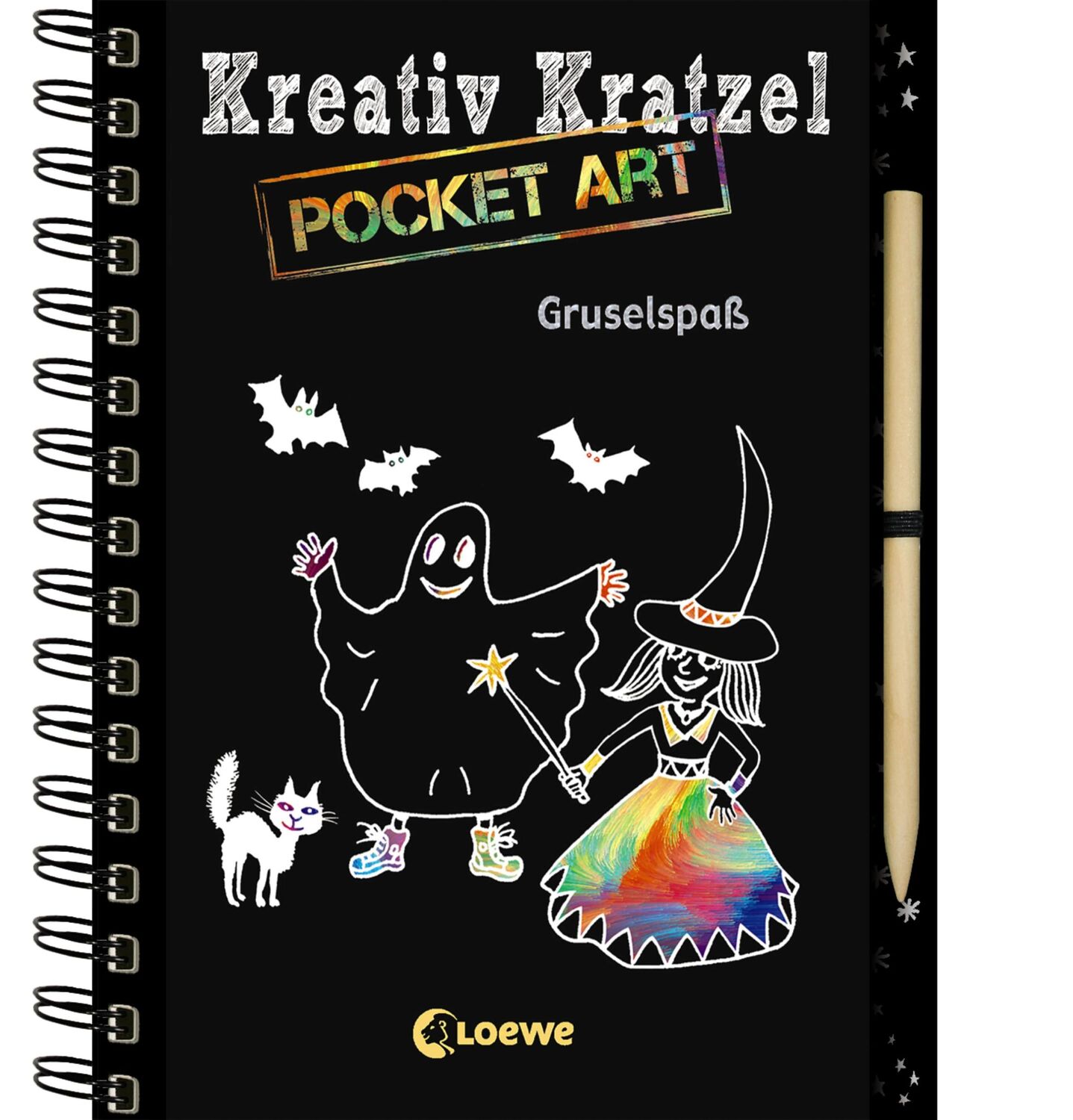 Cover: 9783785583418 | Kreativ-Kratzel Pocket Art: Gruselspaß | Loewe Kratzel-Welt | Buch