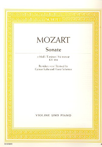 Cover: 9790001088404 | Sonate e-Moll | Wolfgang Amadeus Mozart | Buch | 16 S. | Deutsch