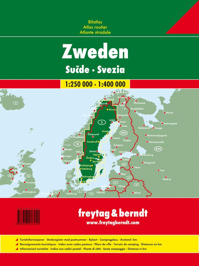 Rückseite: 9783707917451 | Schweden, Autoatlas 1:250.000 - 1:400.000 | Taschenbuch | 250 S.