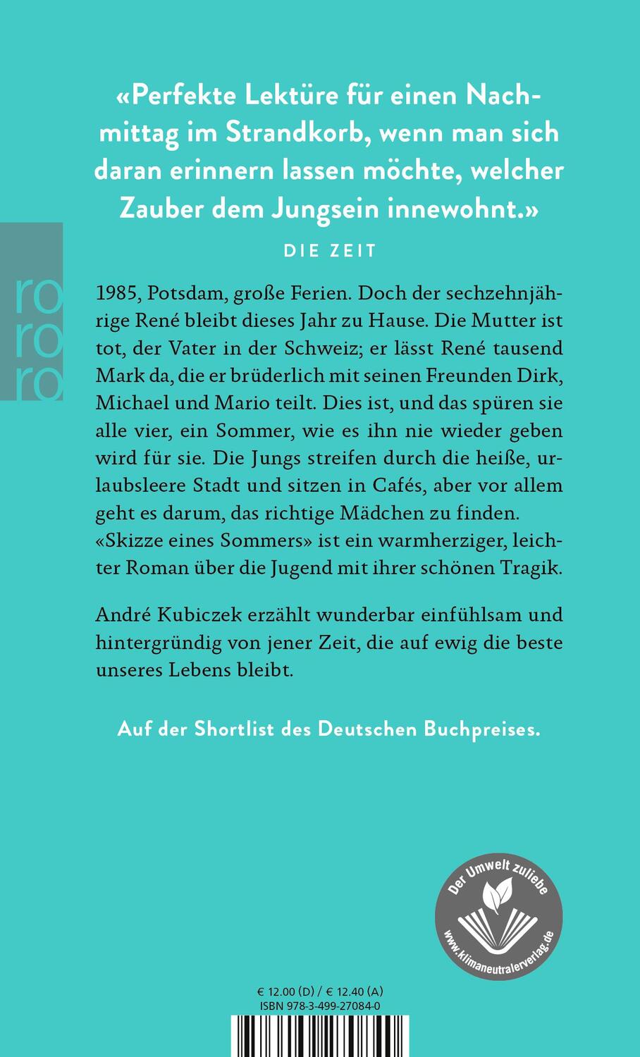 Rückseite: 9783499270840 | Skizze eines Sommers | André Kubiczek | Taschenbuch | Deutsch | 2018
