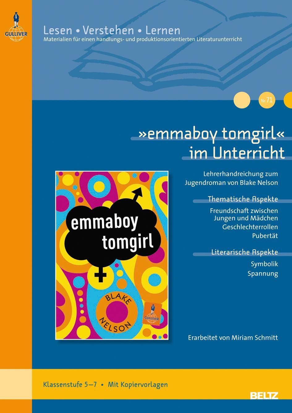 Cover: 9783407627100 | »emmaboy tomgirl« im Unterricht | Miriam Schmitt | Broschüre | Deutsch