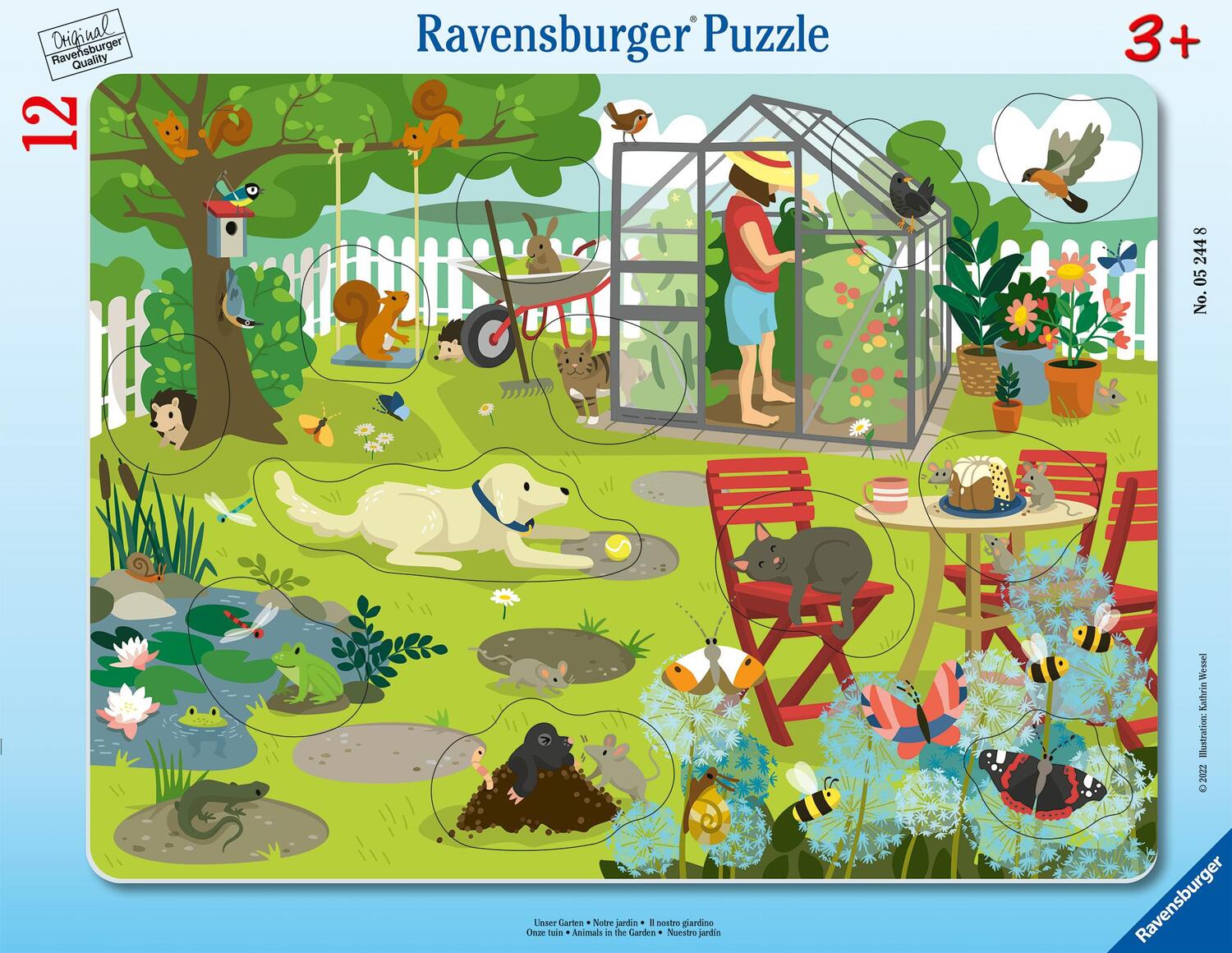 Cover: 4005556052448 | Ravensburger Kinderpuzzle - Unser Garten - 12 Teile Rahmenpuzzle...