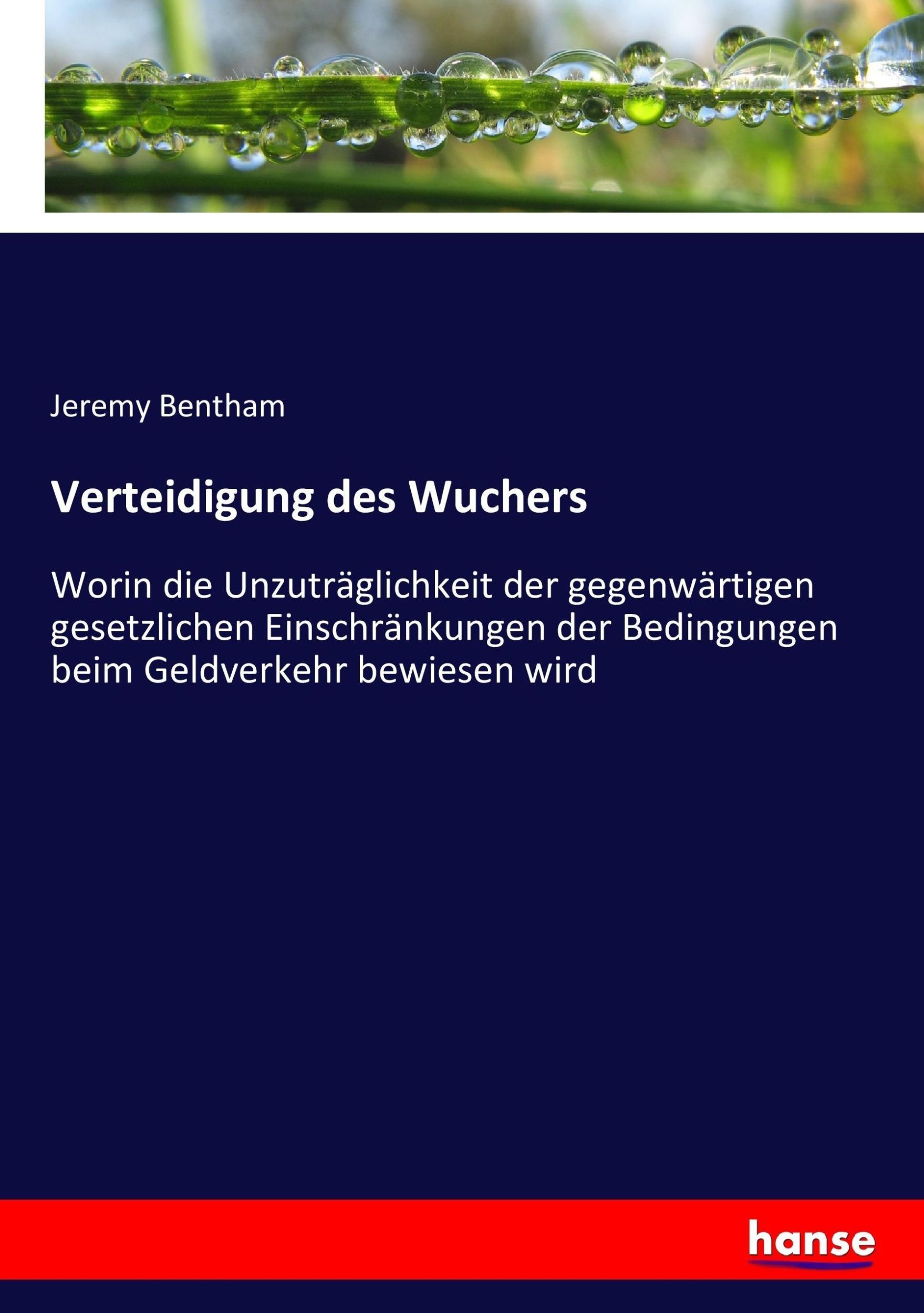 Cover: 9783743614116 | Verteidigung des Wuchers | Jeremy Bentham | Taschenbuch | Paperback