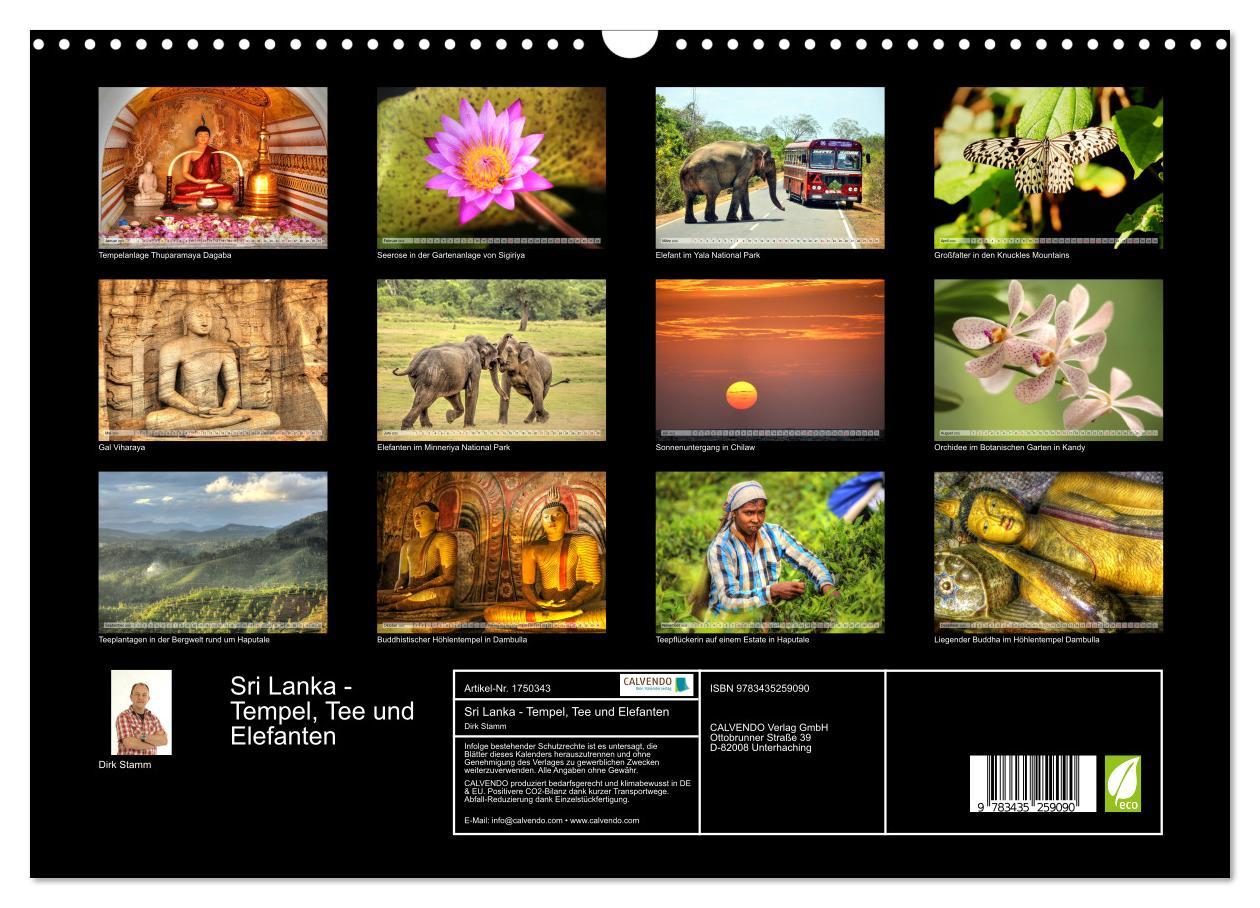 Bild: 9783435259090 | Sri Lanka - Tempel, Tee und Elefanten (Wandkalender 2025 DIN A3...