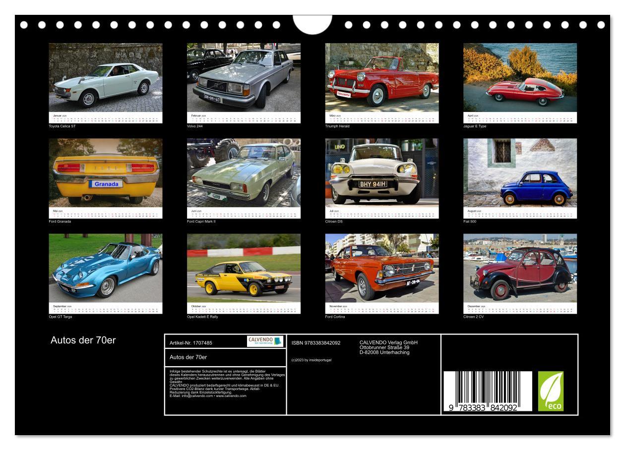 Bild: 9783383842092 | Autos der 70er (Wandkalender 2025 DIN A4 quer), CALVENDO...