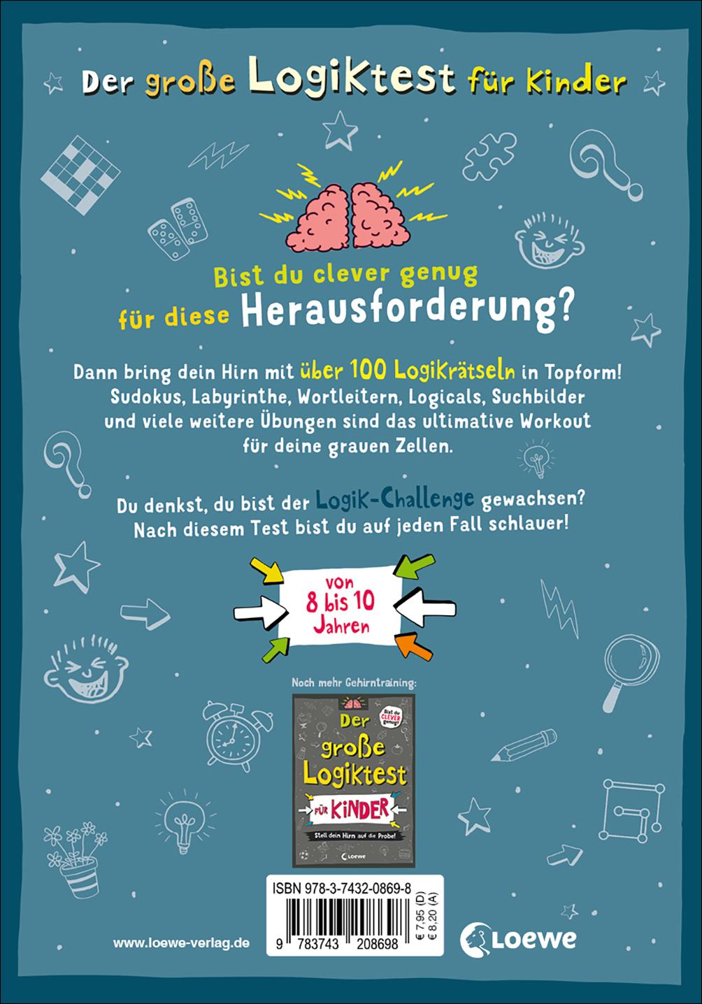 Rückseite: 9783743208698 | Der große Logiktest für Kinder - Bring dein Hirn in Topform! | Moore