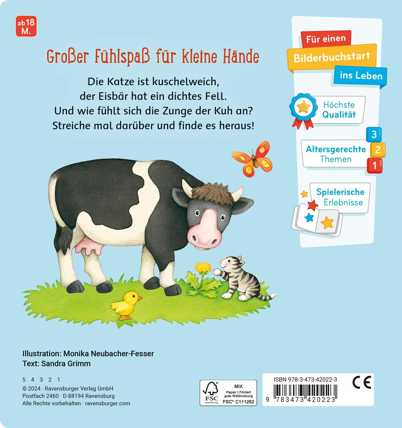 Rückseite: 9783473420223 | Mein großes Fühlbuch | Sandra Grimm | Taschenbuch | 12 S. | Deutsch