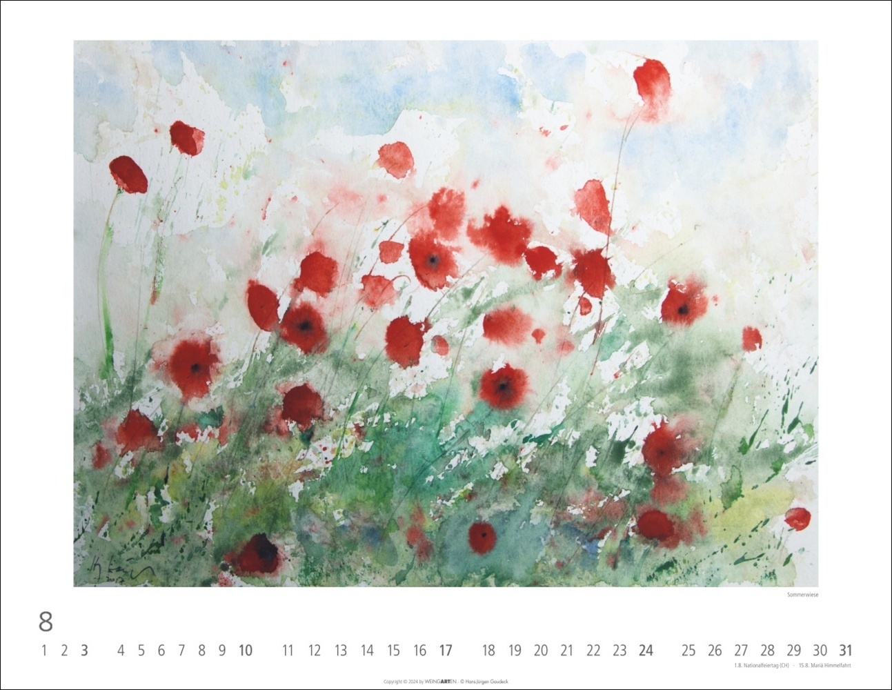 Bild: 9783839901540 | Zwischen Himmel und Erde Kalender 2025 - Aquarelle von Hans-Jürgen...