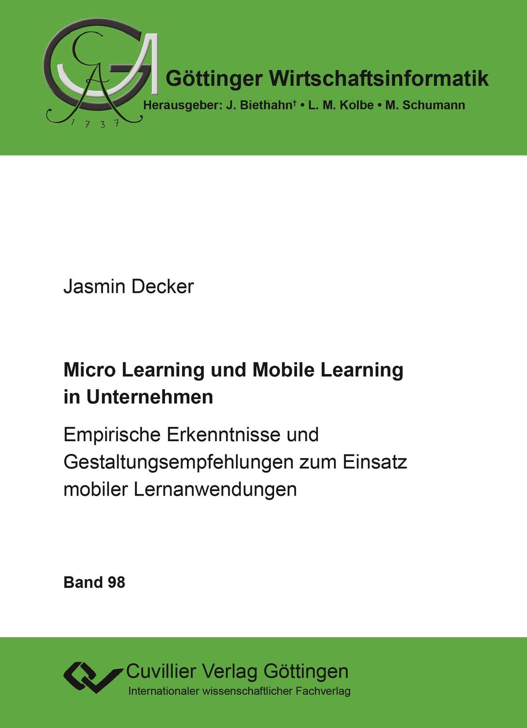 Cover: 9783736998353 | Micro Learning und Mobile Learning in Unternehmen | Jasmin Decker