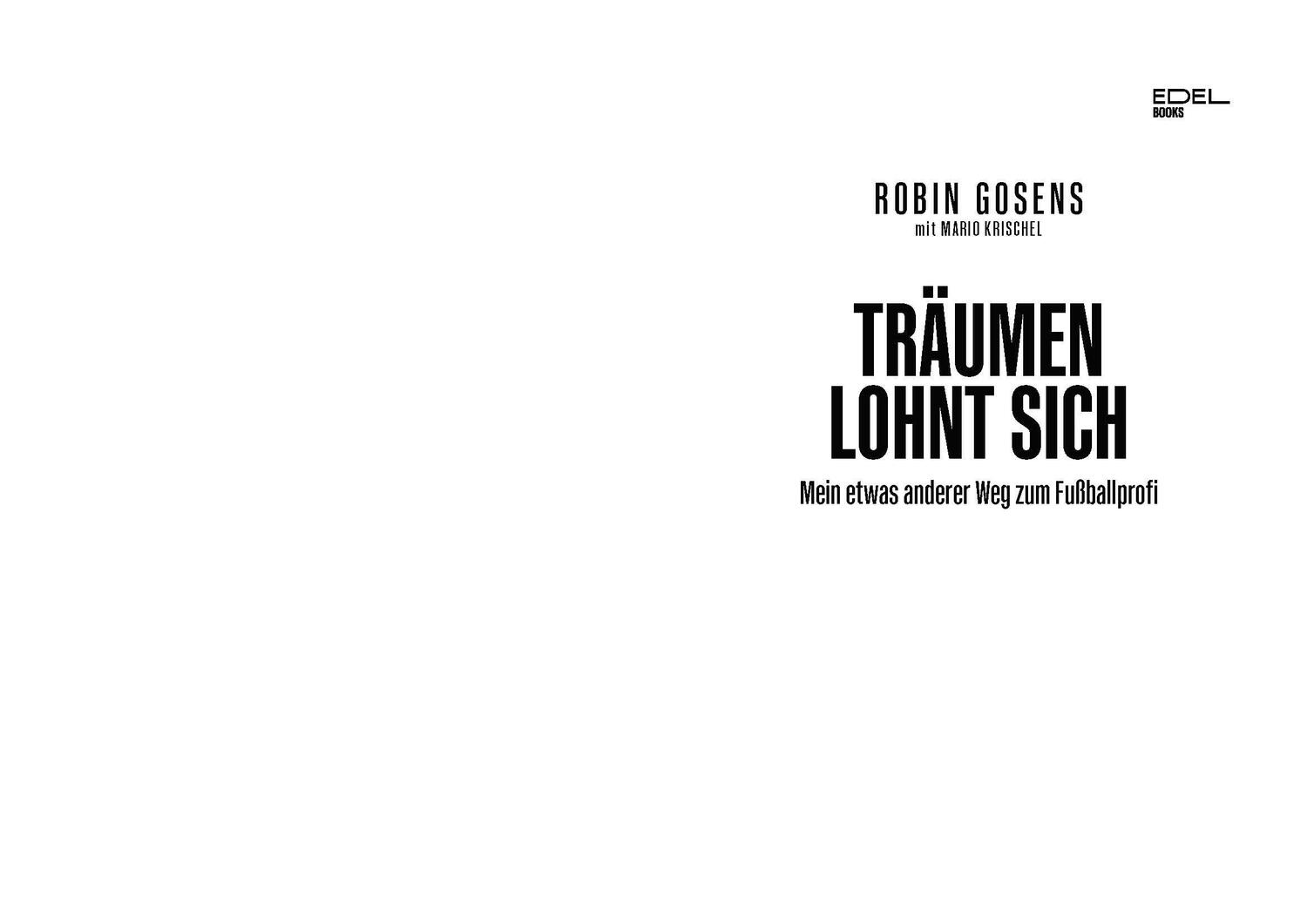 Bild: 9783841907608 | Träumen lohnt sich | Robin Gosens (u. a.) | Taschenbuch | 256 S.