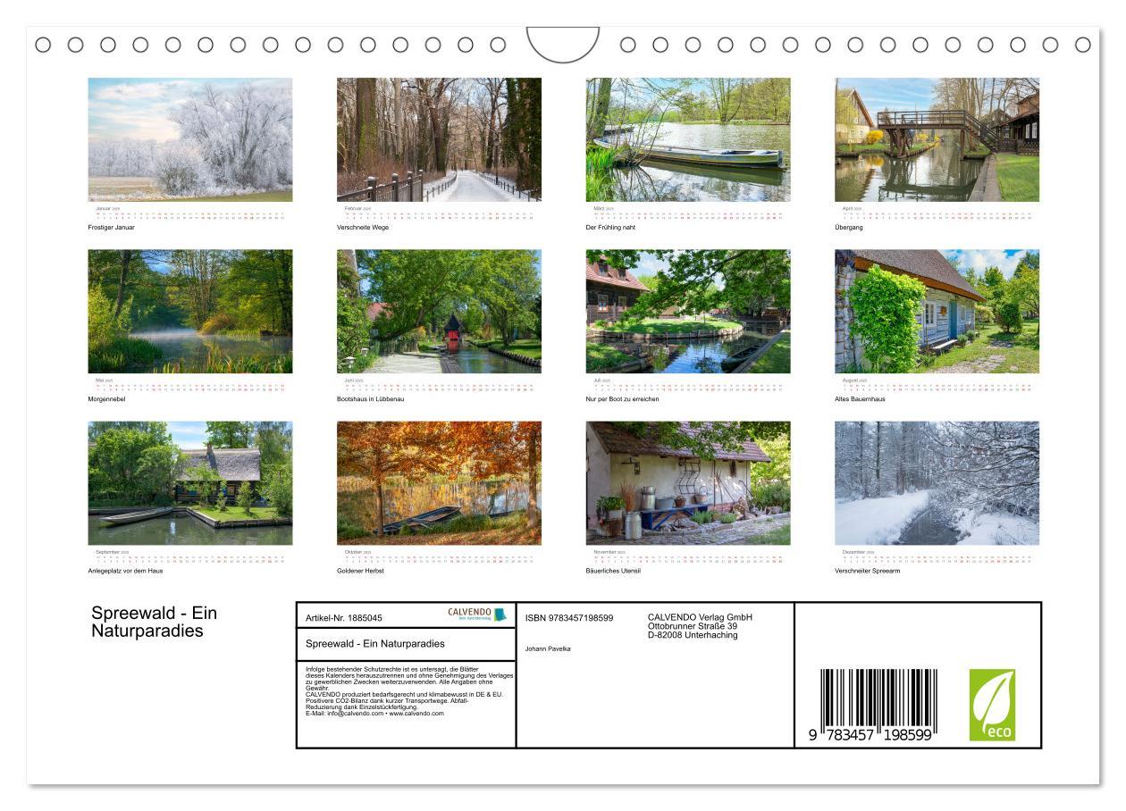 Bild: 9783457198599 | Spreewald - Ein Naturparadies (Wandkalender 2025 DIN A4 quer),...