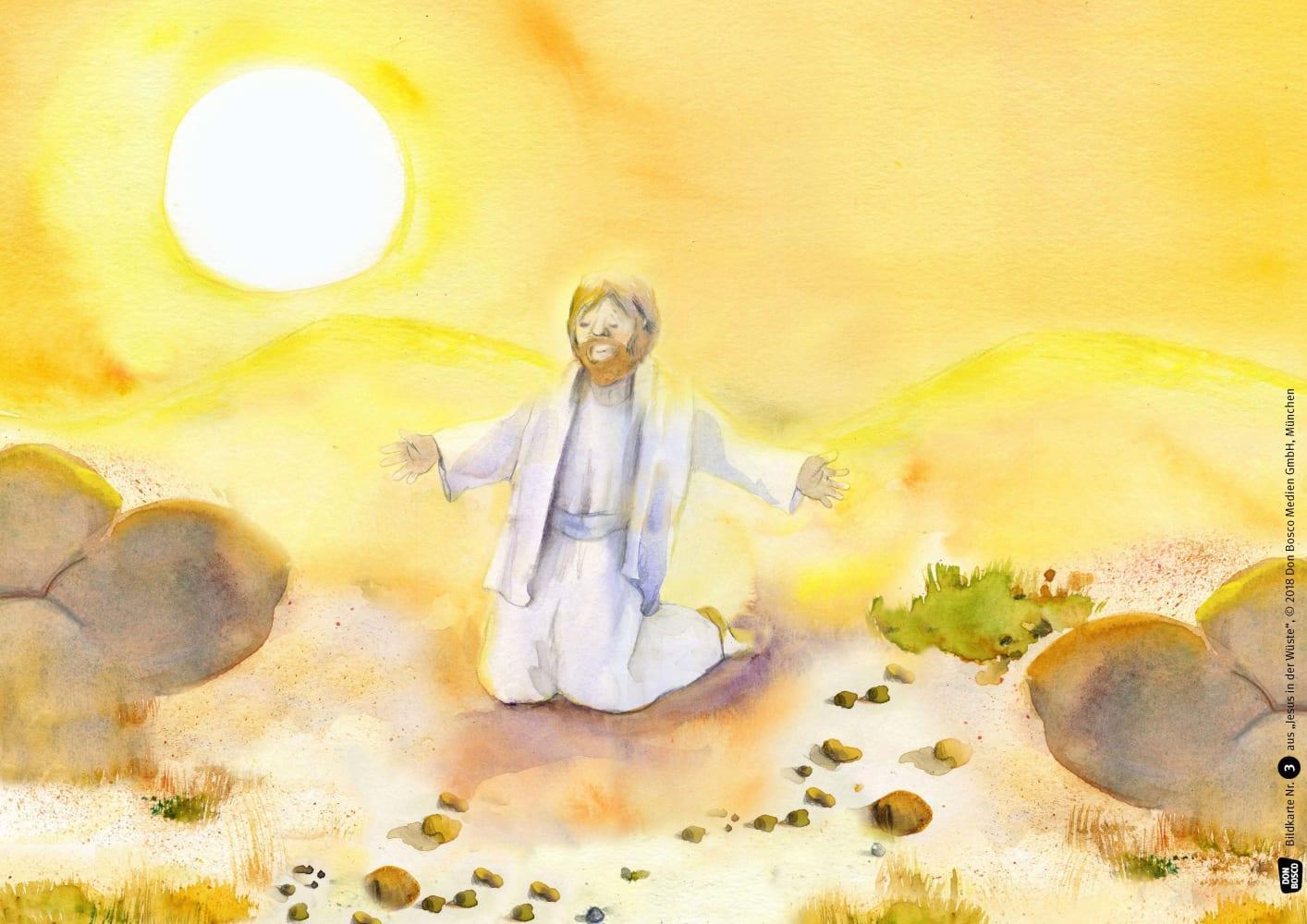 Bild: 4260179515132 | Jesus in der Wüste. Kamishibai Bildkartenset. | Peter Hitzelberger