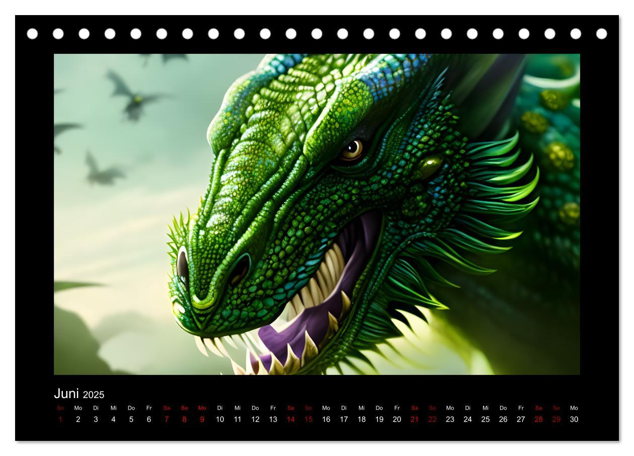 Bild: 9783383881589 | Phantasievolle Welt der Drachen (Tischkalender 2025 DIN A5 quer),...