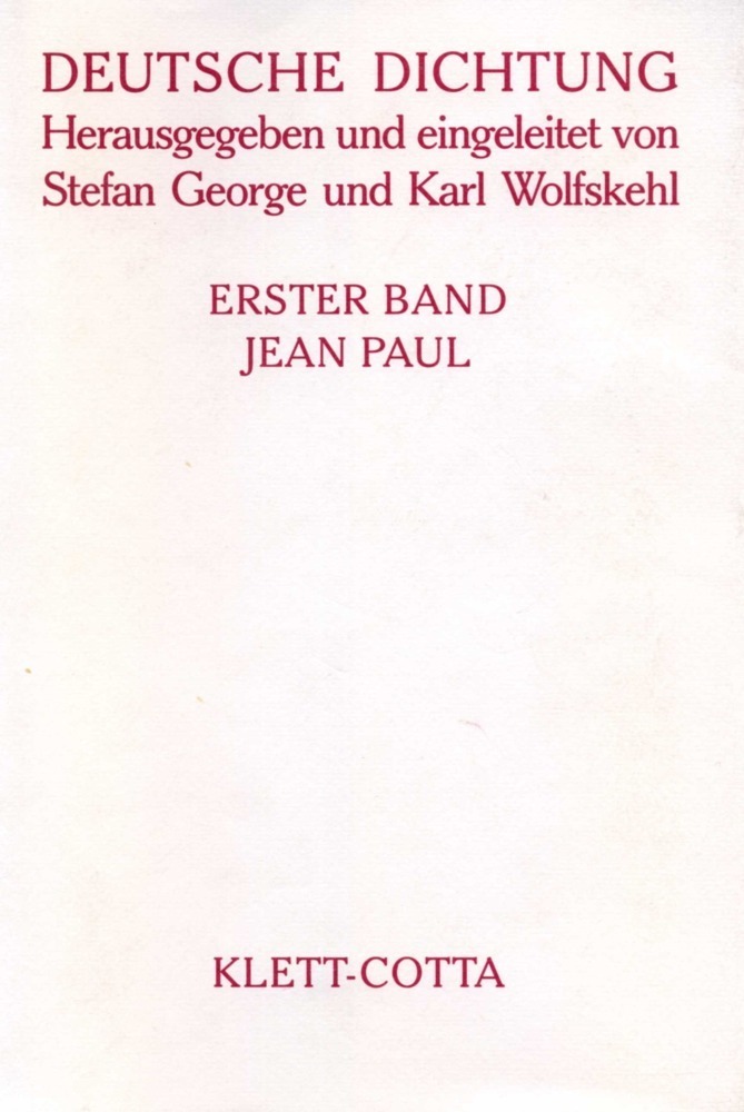 Cover: 9783608956603 | Deutsche Dichtung Band 1 (Deutsche Dichtung, Bd. 1) | Jean Paul | Buch