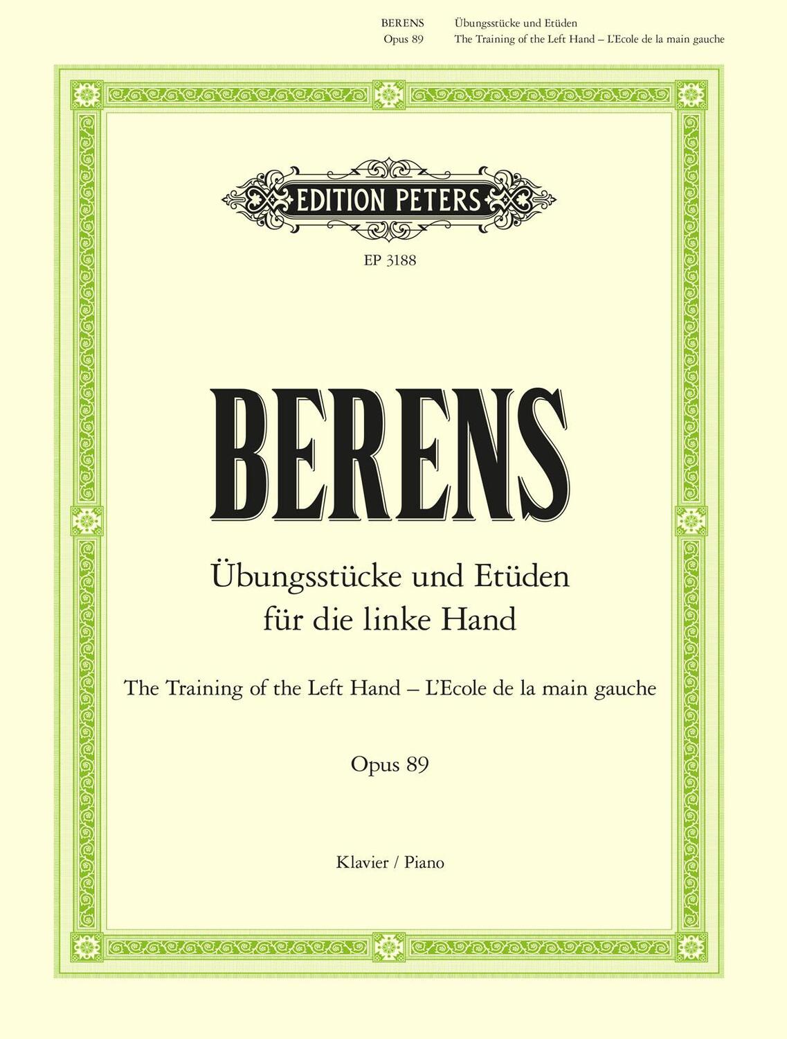 Cover: 9790014014841 | Training the Left Hand Op. 89 | Hermann Berens | Taschenbuch | Buch