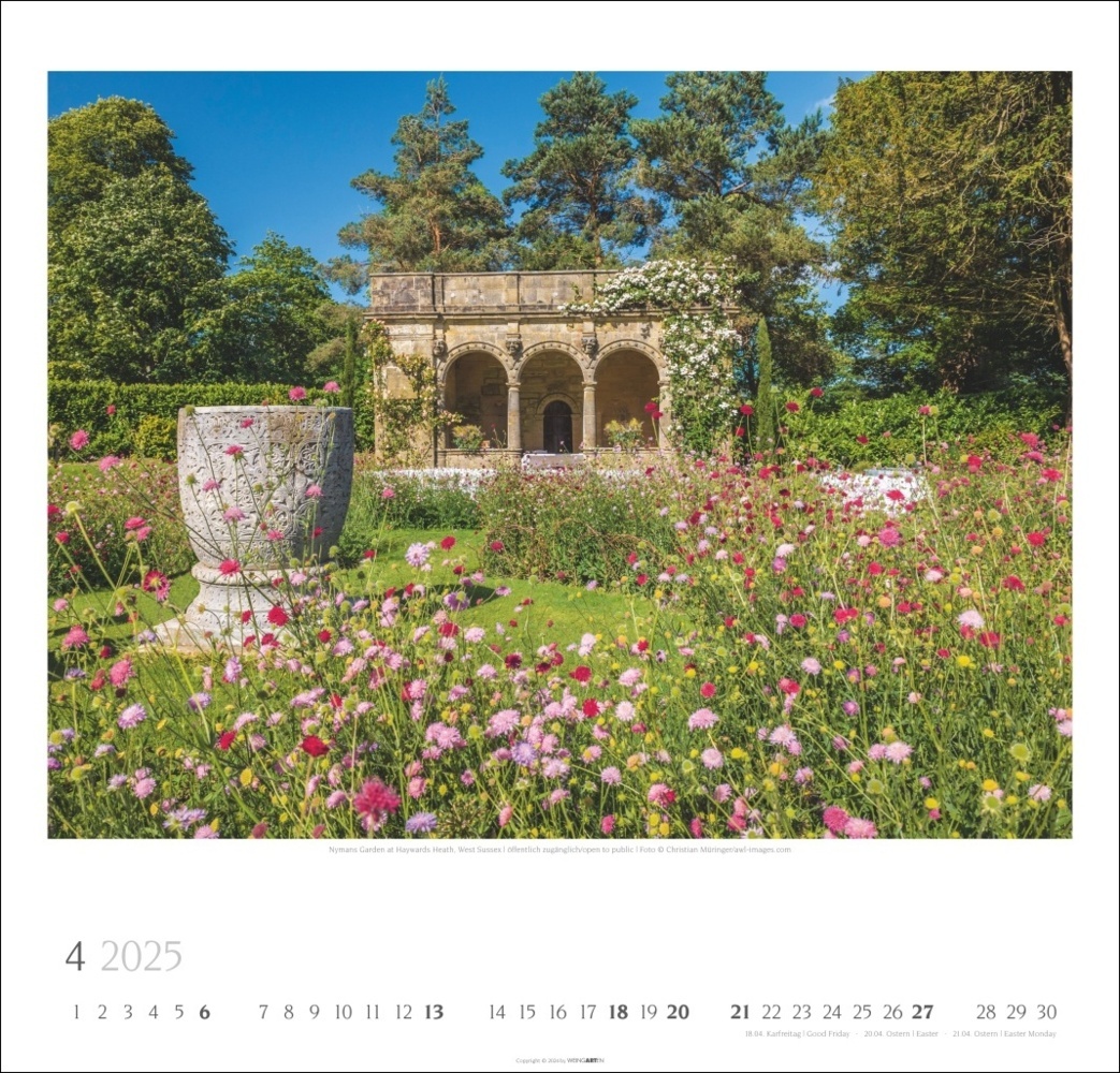 Bild: 9783839900291 | Englische Parks &amp; Cottages Kalender 2025 | Kalender | Spiralbindung