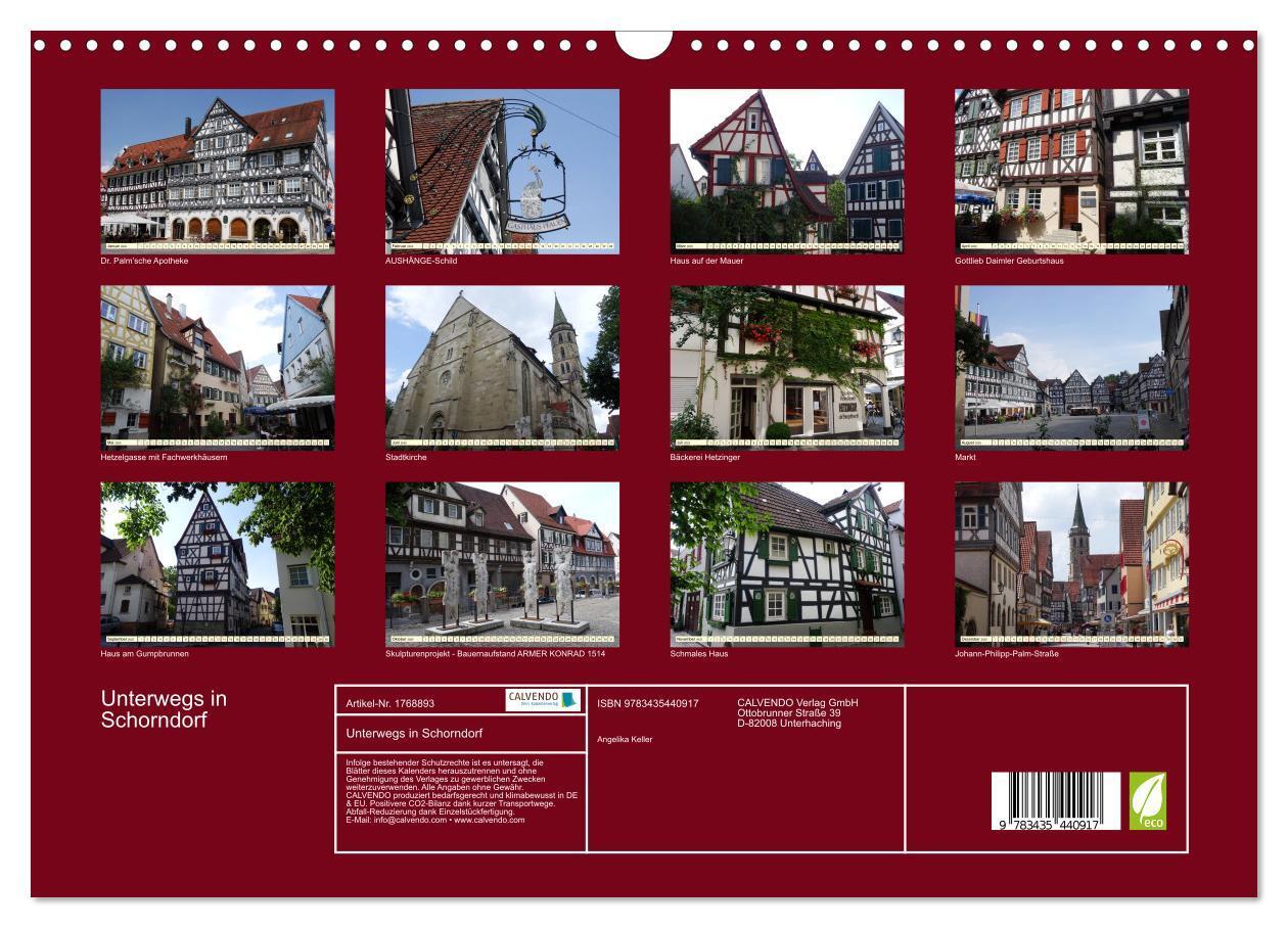 Bild: 9783435440917 | Unterwegs in Schorndorf (Wandkalender 2025 DIN A3 quer), CALVENDO...