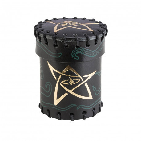 Cover: 5907699492947 | Call of Cthulhu Black &amp; green-golden Leather Dice Cup | Dice Cup