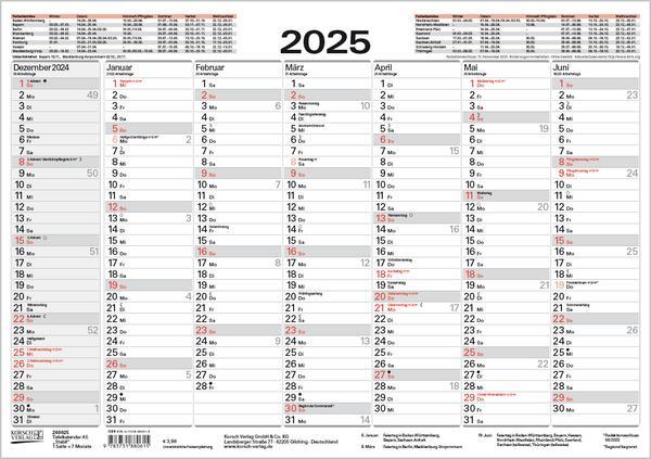 Bild: 9783731880615 | Tafelkalender A5 "Stabil" 2025 | Verlag Korsch | Kalender | 1 S.