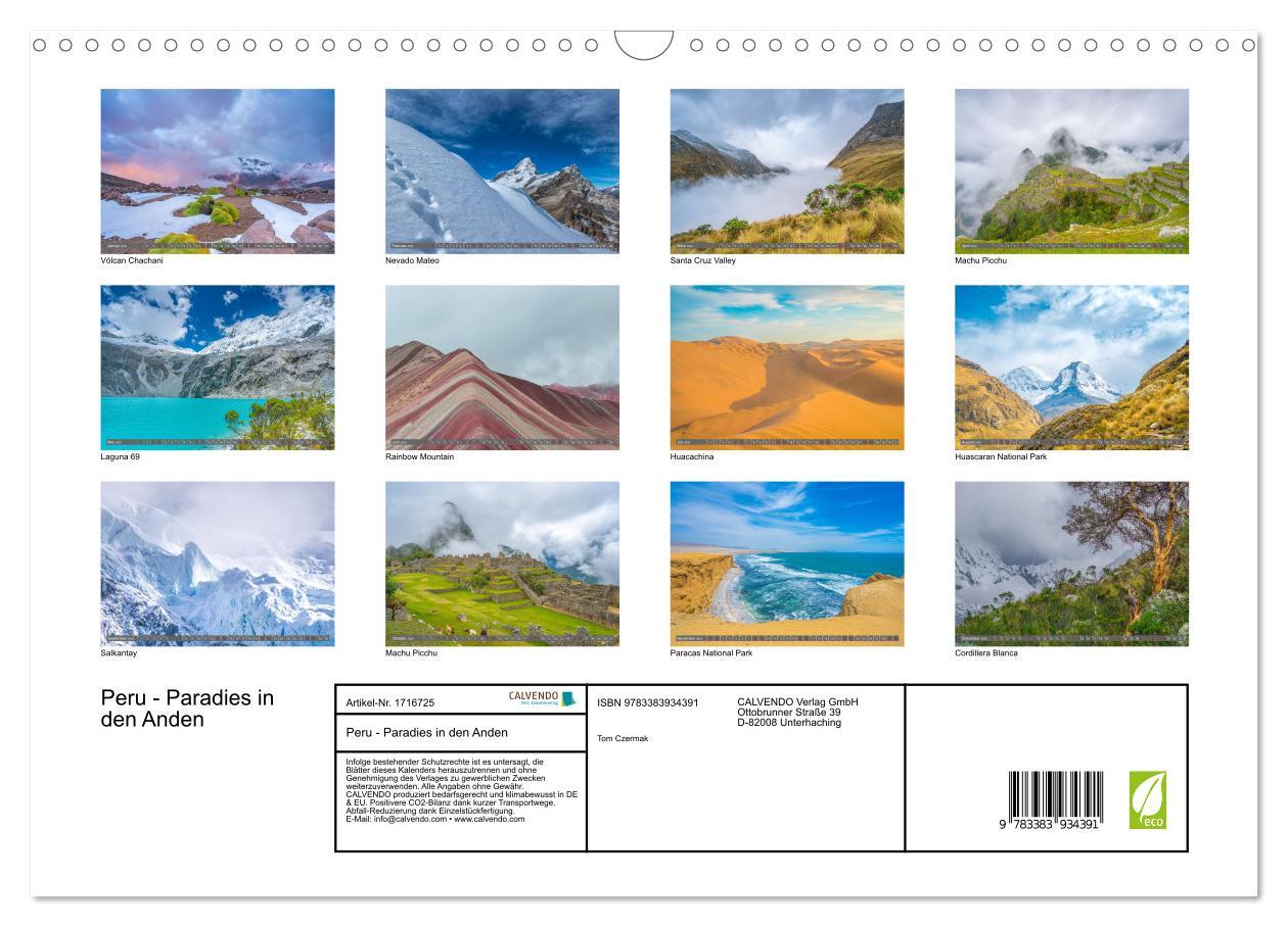 Bild: 9783383934391 | Peru - Paradies in den Anden (Wandkalender 2025 DIN A3 quer),...