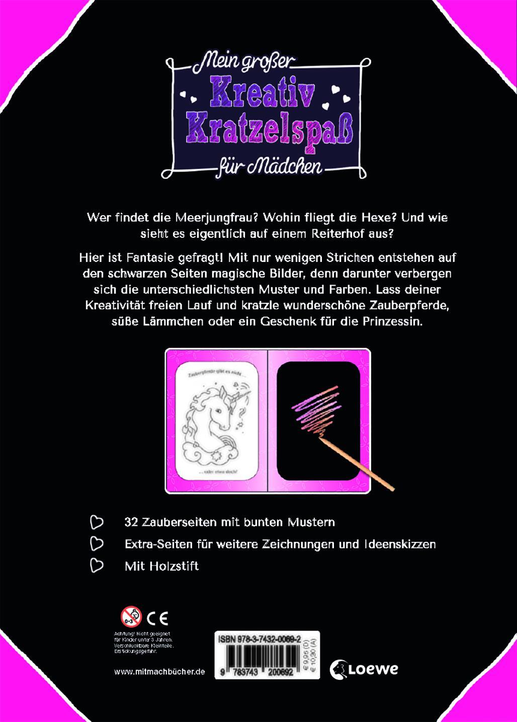 Rückseite: 9783743200692 | Mein großer Kreativ-Kratzelspaß: Für Mädchen | Taschenbuch | Deutsch