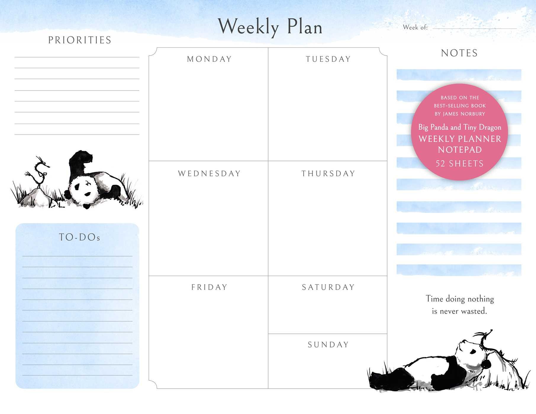 Cover: 9798886636796 | Big Panda and Tiny Dragon Weekly Planner Notepad | James Norbury