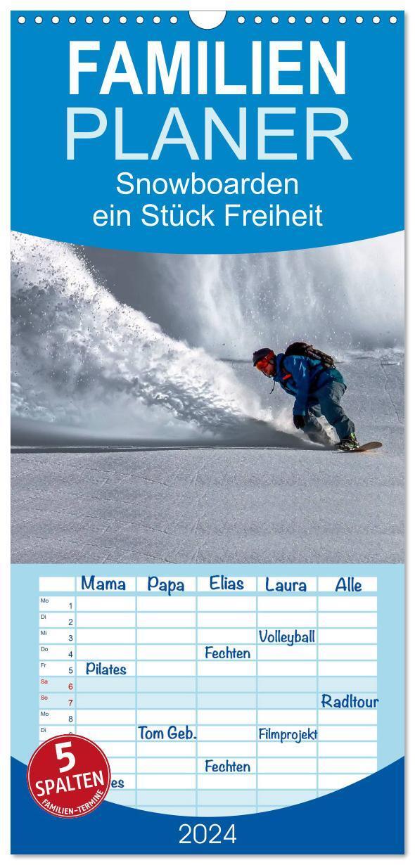 Cover: 9783383076640 | Familienplaner 2024 - Snowboarden - ein Stück Freiheit mit 5...