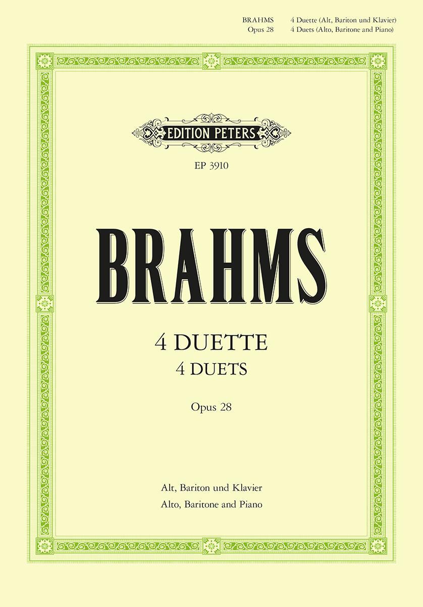 Cover: 9790014019518 | 4 Duets for Alto, Baritone and Piano Op. 28 | Johannes Brahms | Buch