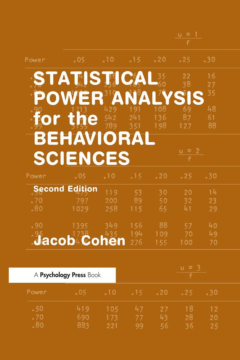 Cover: 9780805802832 | Statistical Power Analysis for the Behavioral Sciences | Jacob Cohen
