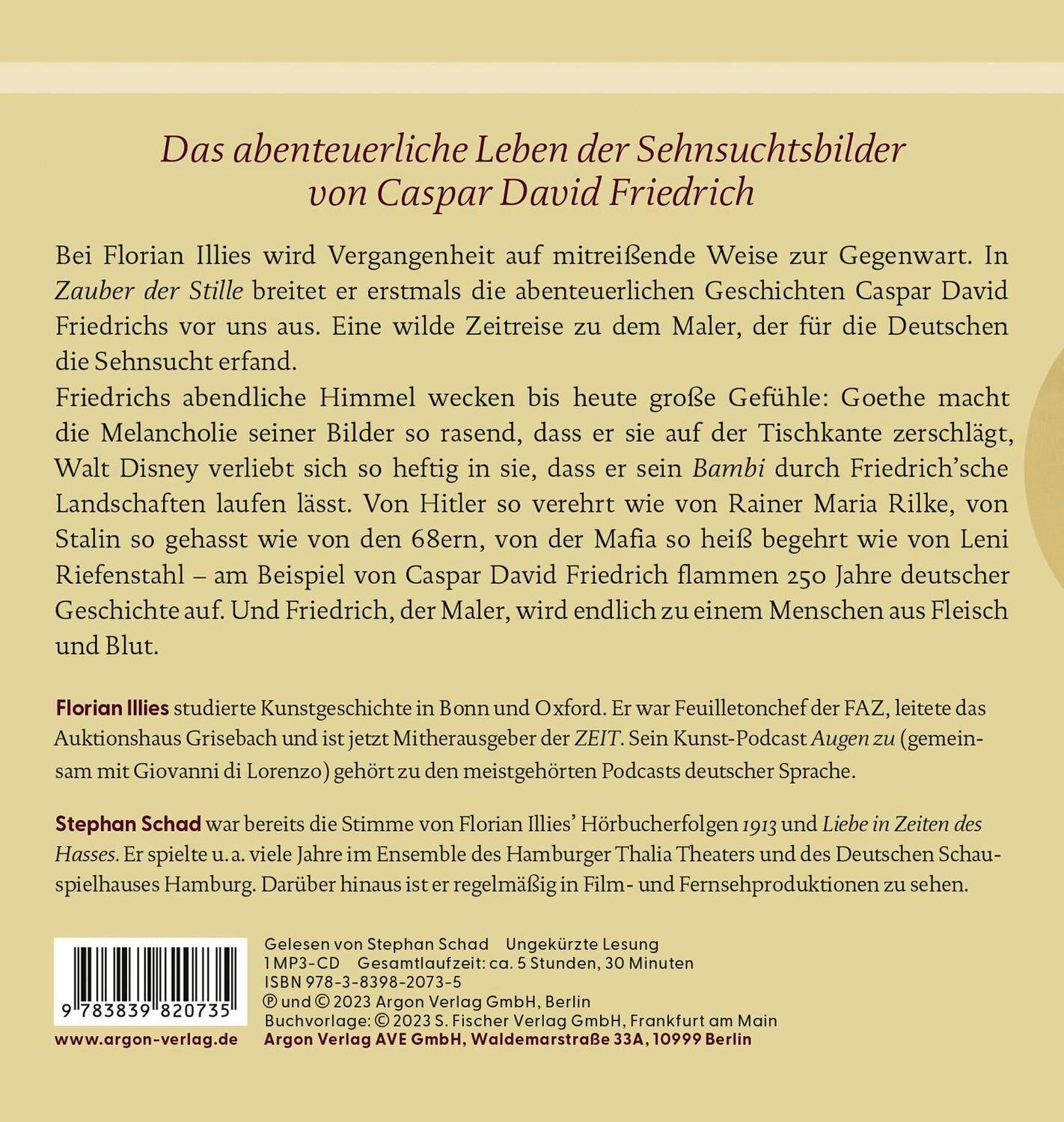 Rückseite: 9783839820735 | Zauber der Stille | Caspar David Friedrichs Reise durch die Zeiten