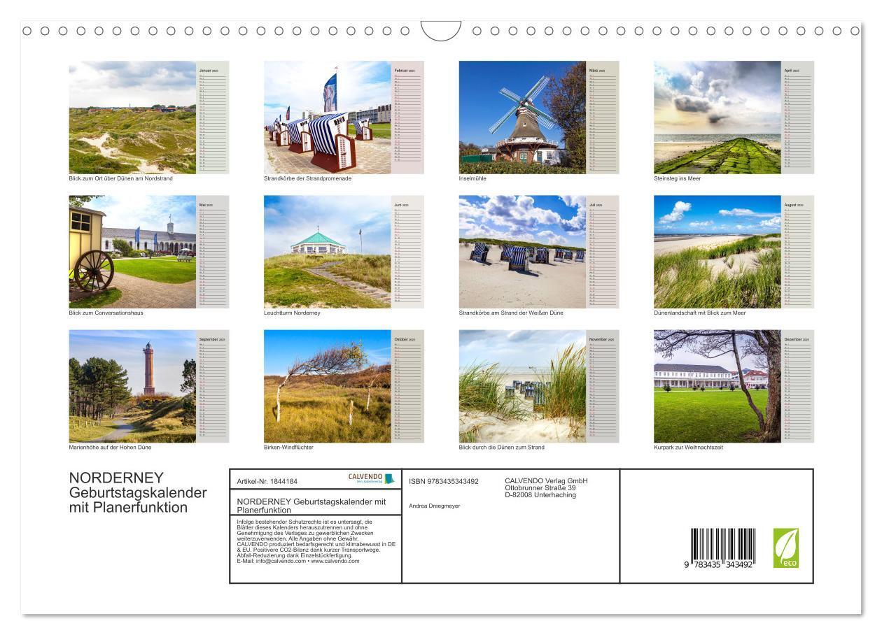 Bild: 9783435343492 | NORDERNEY Geburtstagskalender mit Planerfunktion (Wandkalender 2025...