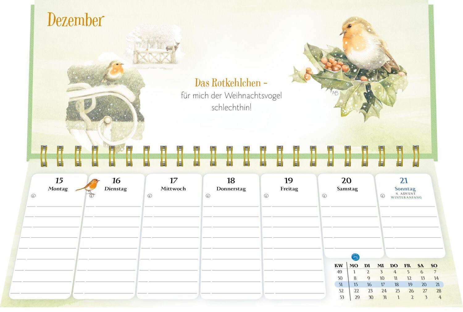 Bild: 4050003955391 | Tischkalender mit Wochenkalendarium: 2025 - Marjolein Bastin - blau