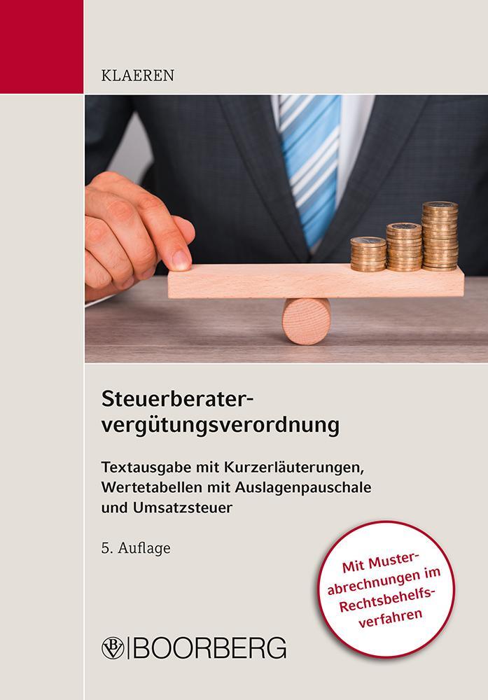 Cover: 9783415068728 | Steuerberatervergütungsverordnung | Michael Klaeren | Taschenbuch
