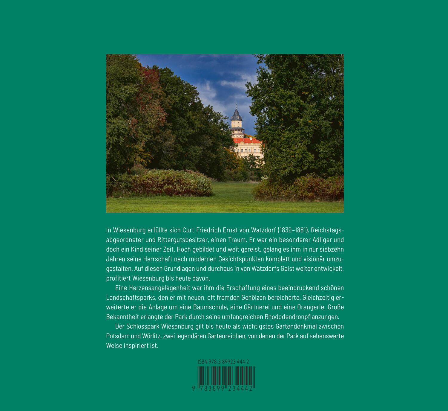 Rückseite: 9783899234442 | Schlosspark Wiesenburg | Jarke Ulrich (u. a.) | Buch | Deutsch | 2022