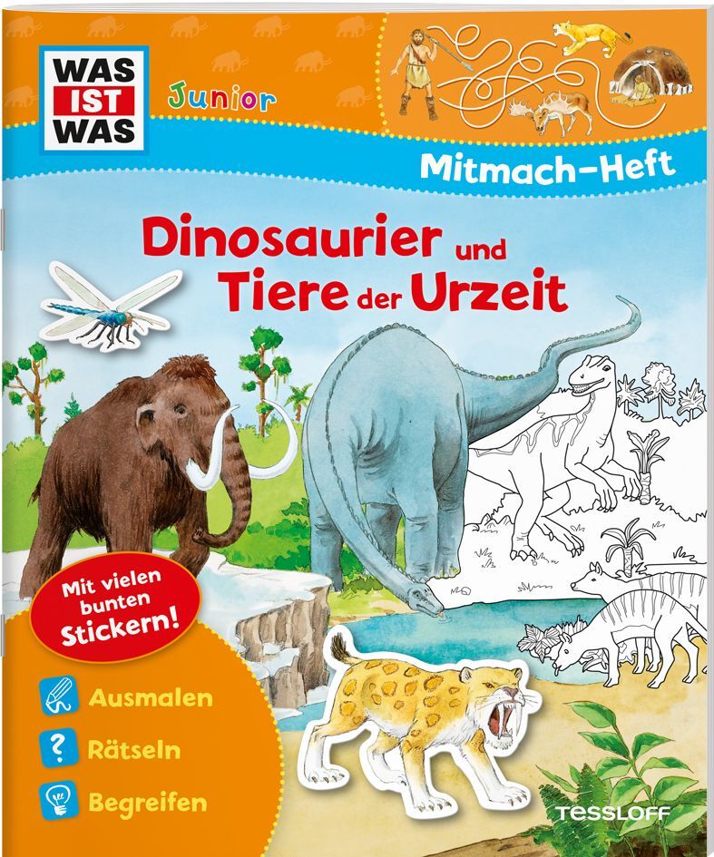 Cover: 9783788620028 | WAS IST WAS Junior Mitmach-Heft Dinosaurier und Tiere der Urzeit