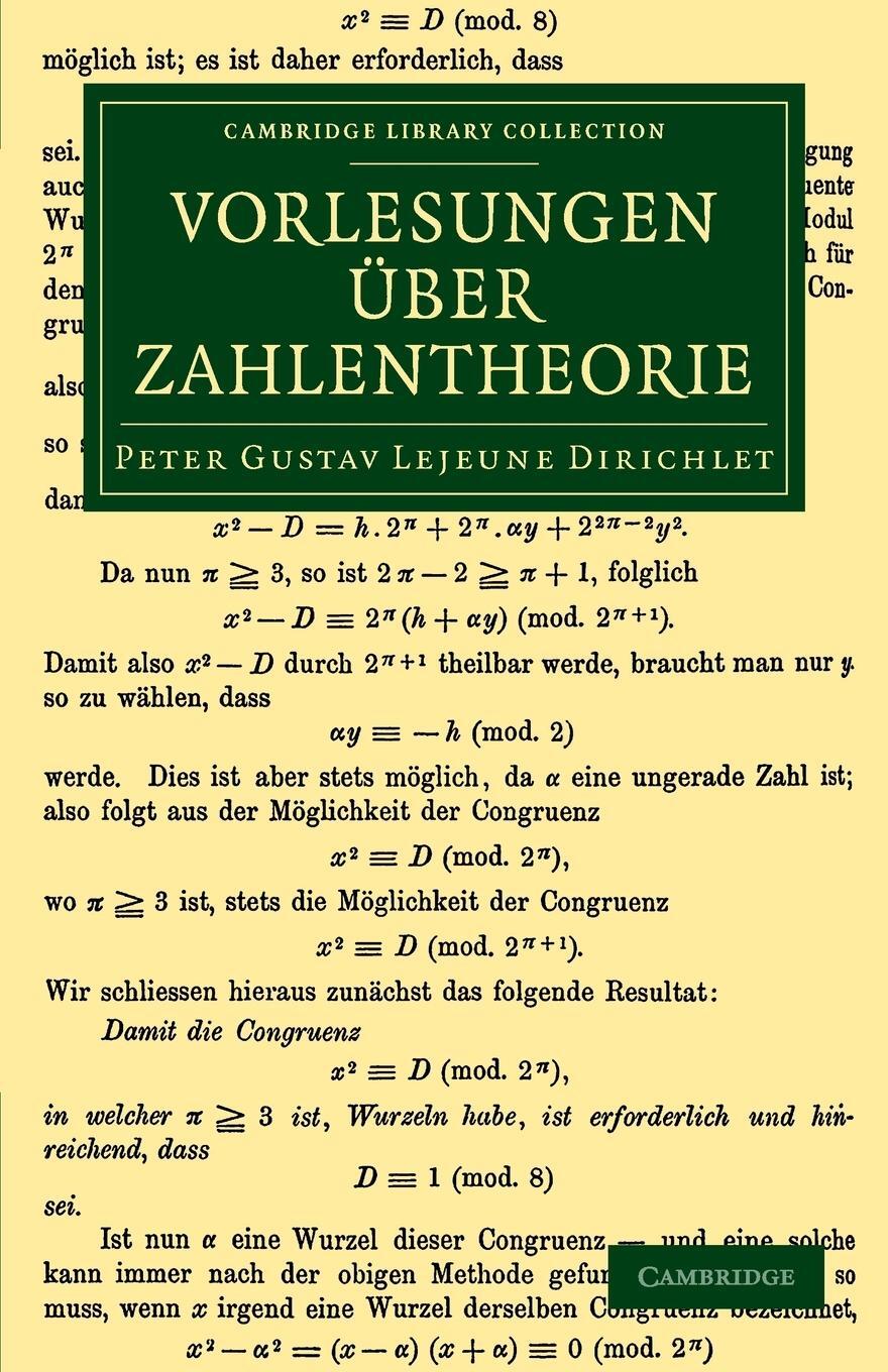 Cover: 9781108050395 | Vorlesungen Uber Zahlentheorie | Peter Gustav Lejeune Dirichlet | Buch