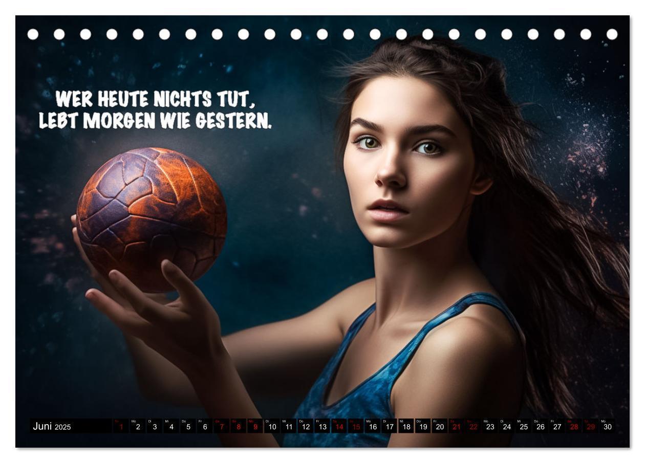 Bild: 9783383905384 | Motivation und Handball (Tischkalender 2025 DIN A5 quer), CALVENDO...