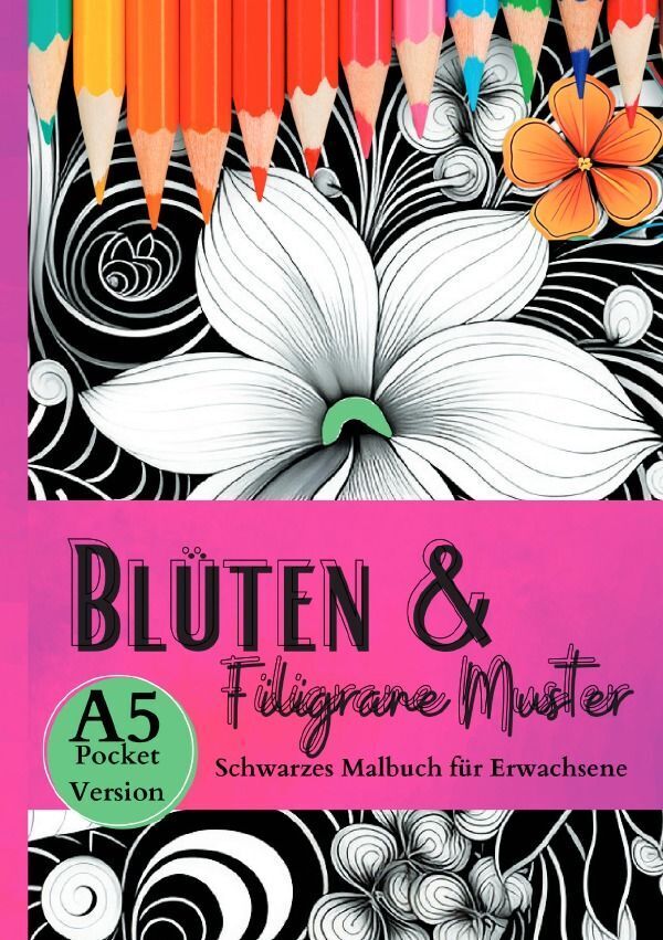 Cover: 9783757560775 | Schwarzes Malbuch für Erwachsene "Blüten & Filigrane Muster" | Buch
