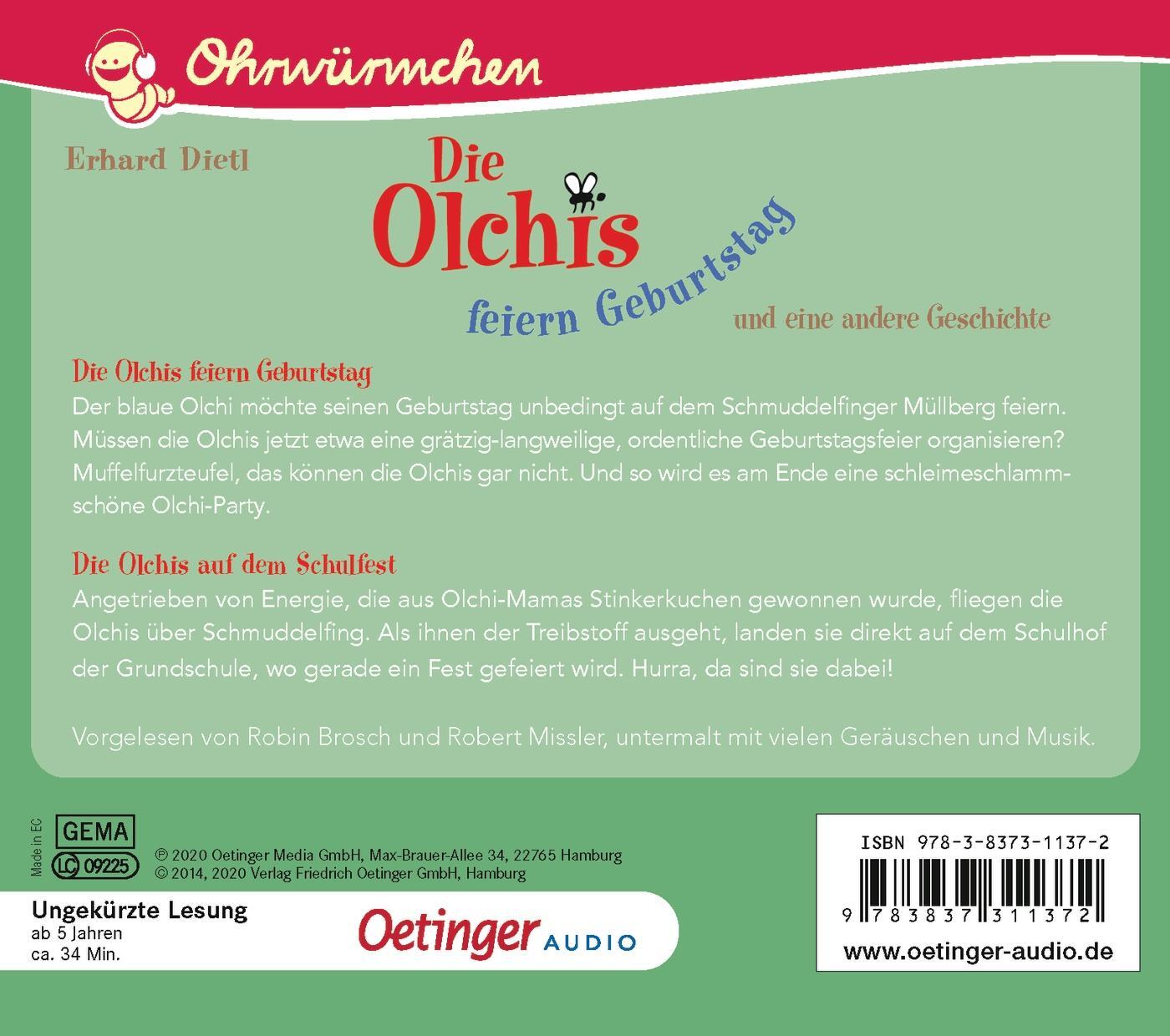 Rückseite: 9783837311372 | Die Olchis feiern Geburtstag und eine andere Geschichte | Erhard Dietl