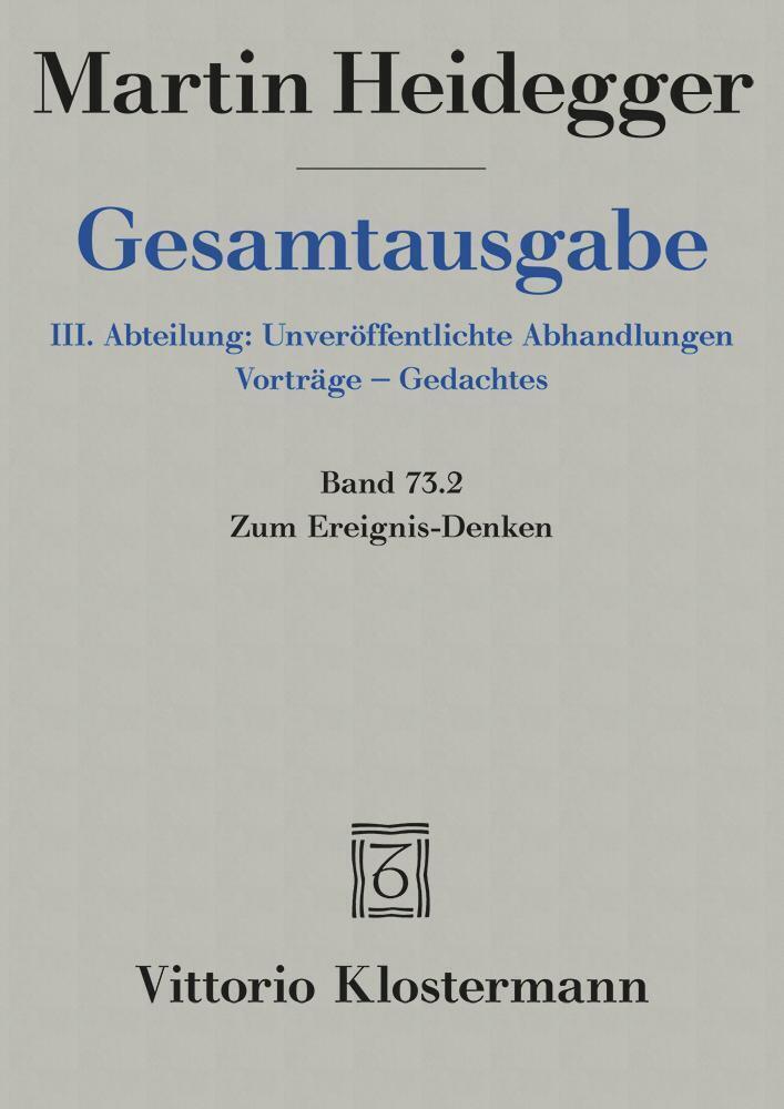 Cover: 9783465038054 | Zum Ereignis-Denken, 2 Teile | Tl.1 und 2 | Martin Heidegger | 2013