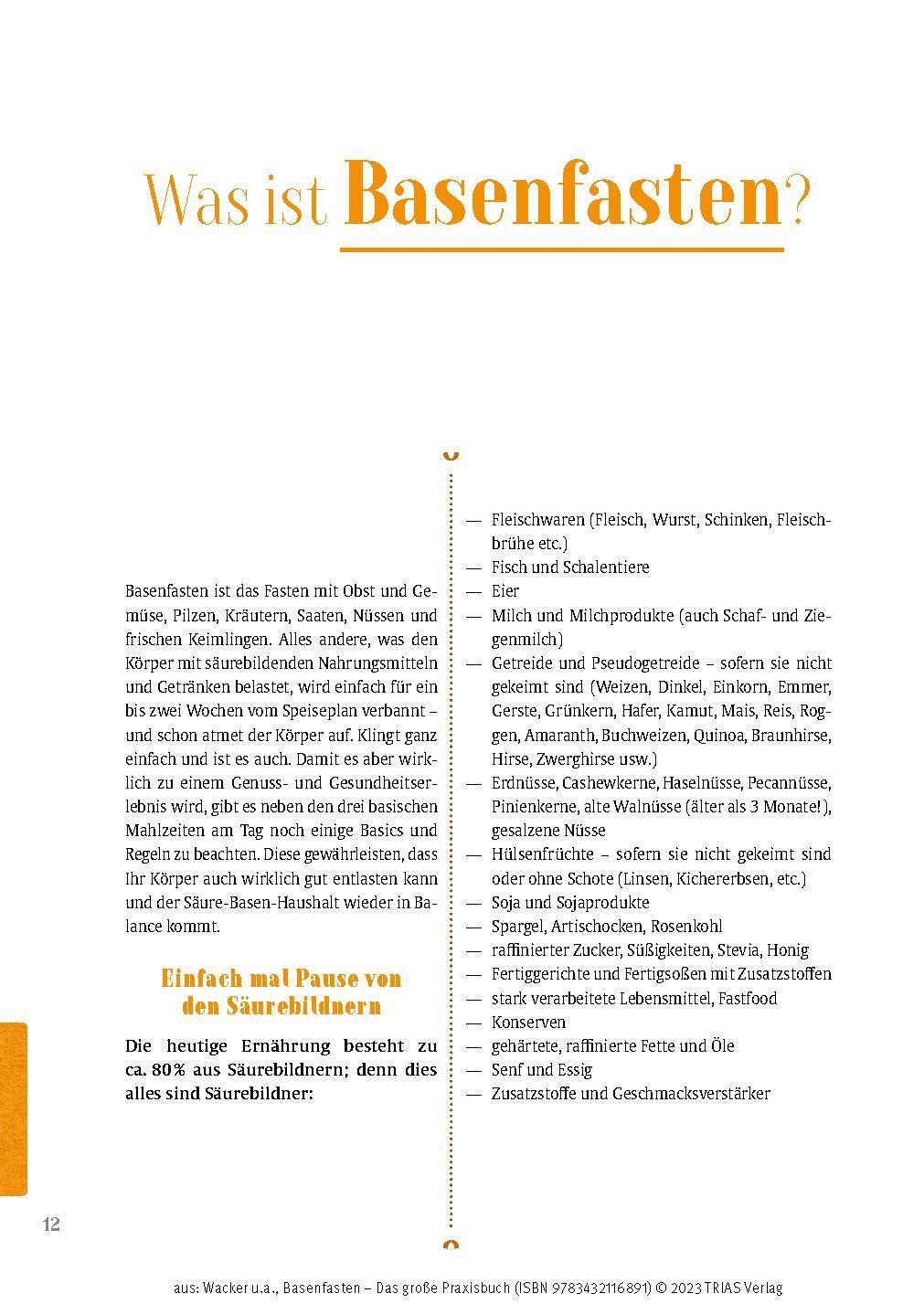 Bild: 9783432116891 | Basenfasten - Das große Praxisbuch | Sabine Wacker (u. a.) | Buch