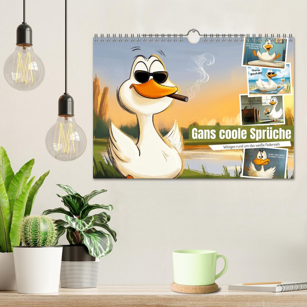 Bild: 9783457189993 | Gans coole Sprüche (Wandkalender 2025 DIN A4 quer), CALVENDO...