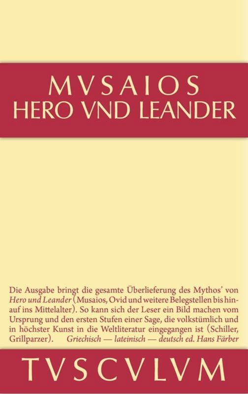 Cover: 9783110355994 | Hero und Leander und die weiteren antiken Zeugnisse | Musaios | Buch