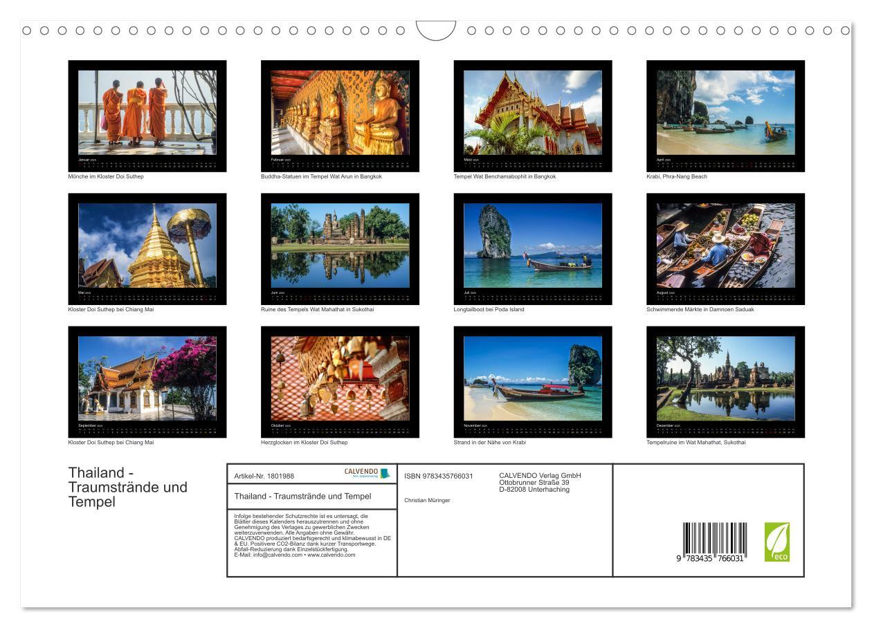 Bild: 9783435766031 | Thailand - Traumstrände und Tempel (Wandkalender 2025 DIN A3 quer),...