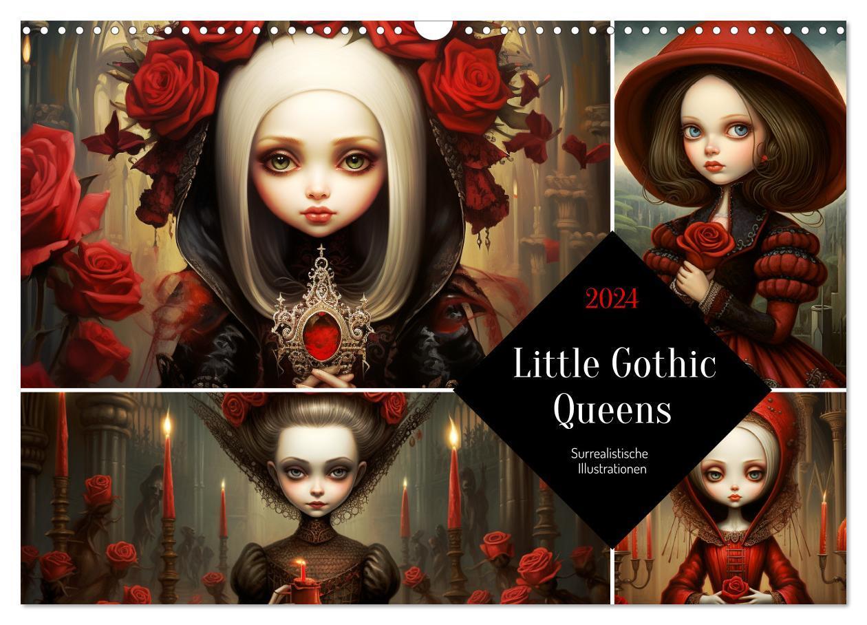 Cover: 9783383669781 | Little Gothic Queens. Surrealistische Illustrationen (Wandkalender...