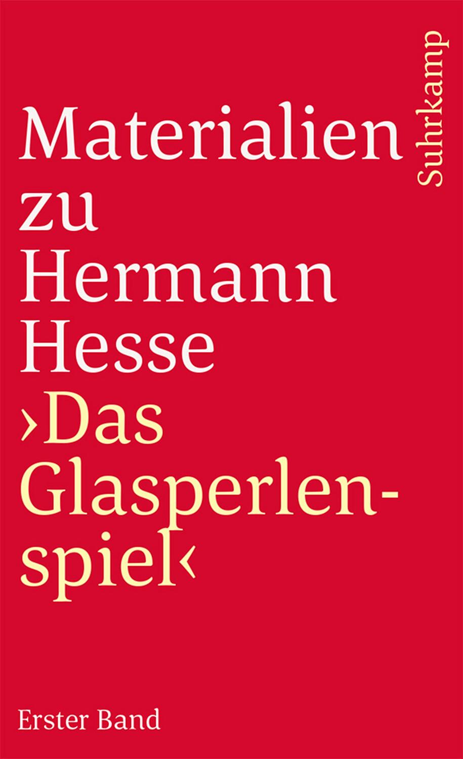Cover: 9783518365809 | Materialien zu Hermann Hesse: Das Glasperlenspiel I | Hermann Hesse